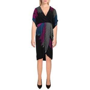 Aidan by Aidan Mattox Black and Multicolor Dress